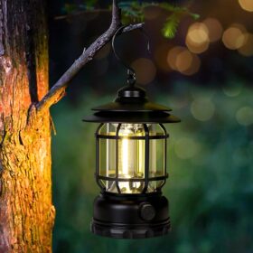 Dimmable Vintage USB Rechargeable LED Harican Camping Lamp (Type C)